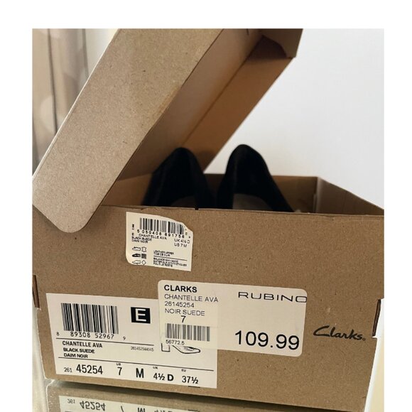 Clarks Shoes  Black Suede Chantelle Ava, Size 7 - Picture 6 of 6